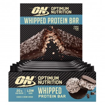 Optimum Nutrition Whipped Protein Bar Barretta Proteica ai Biscotti e Panna - Confezione da 10 Barrette da 62g