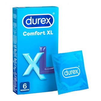 Preservativi Durex Comfort XL Taglia Extra Large con Forma Easy On - Confezione da 6 Profilattici