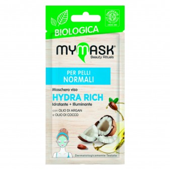 MyMask Biologica Hydra Rich Maschera Idratante e Illuminante - Confezione da 1 maschera monouso