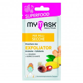 MyMask Superfood Exfoliator Maschera Idratante ed Esfoliante - Confezione da 1 maschera monouso