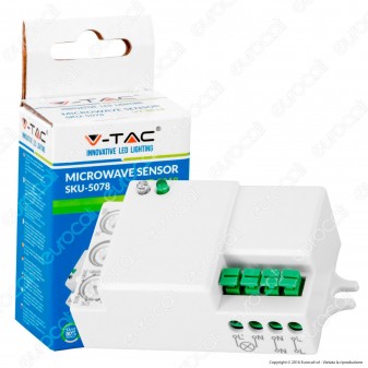 V-Tac VT-8018 Sensore di Movimento a Microonde per Lampadine - SKU 5078