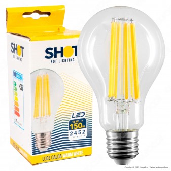 Bot Lighting Shot Lampadina LED E27 16W Bulb A70 Filamento Extra-Lungo - mod. WLD1016X1 / WLD1016X2 / WLD1016X3
