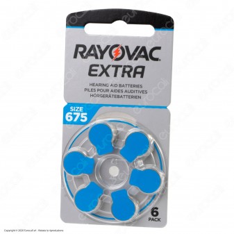 Rayovac Extra Misura 675 - Blister 6 Batterie per Protesi Acustiche